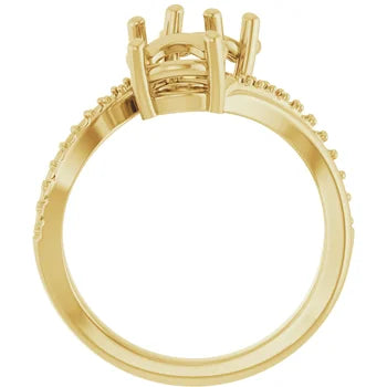 14K Yellow 6.5 mm Round Engagement Ring Mounting