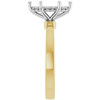 14K Rose/White 10.5x5.5 mm Marquise Engagement Ring Mounting