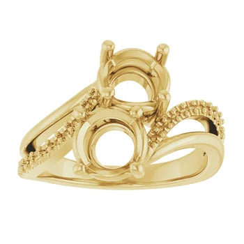 14K Yellow 6.5 mm Round Engagement Ring Mounting