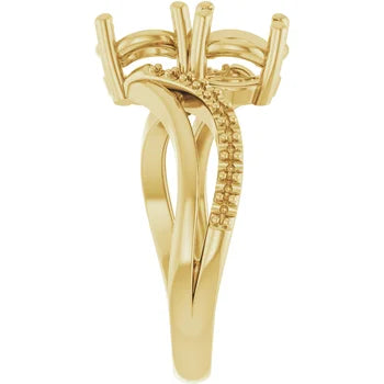 14K Yellow 6.5 mm Round Engagement Ring Mounting