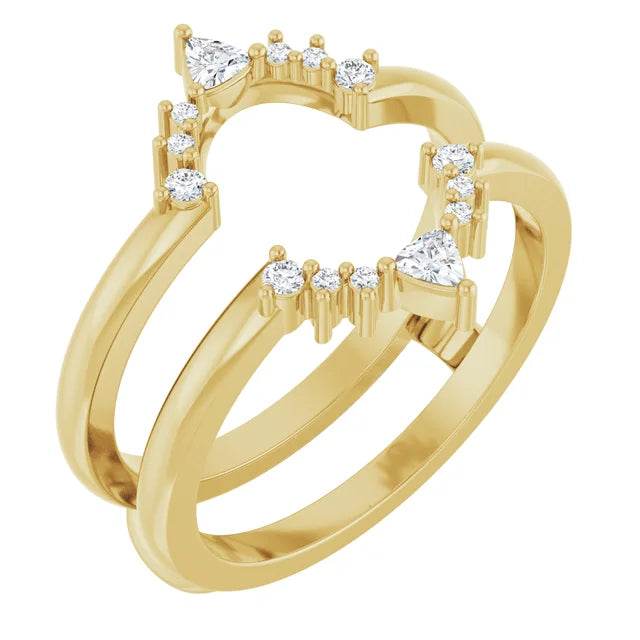 14K Yellow 1/5 CTW Natural Diamond Ring Guard