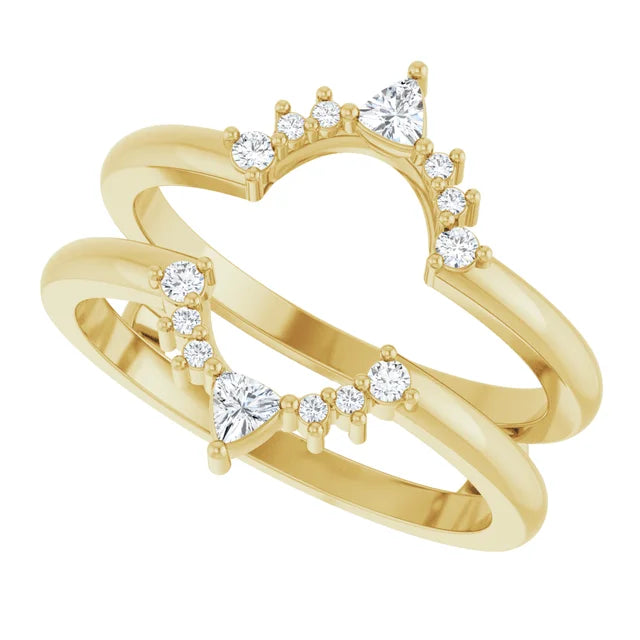 14K Yellow 1/5 CTW Natural Diamond Ring Guard