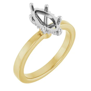 14K Rose/White 10.5x5.5 mm Marquise Engagement Ring Mounting