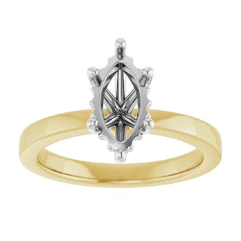 14K Rose/White 10.5x5.5 mm Marquise Engagement Ring Mounting