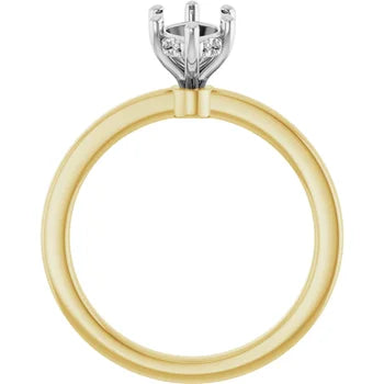 14K Rose/White 10.5x5.5 mm Marquise Engagement Ring Mounting