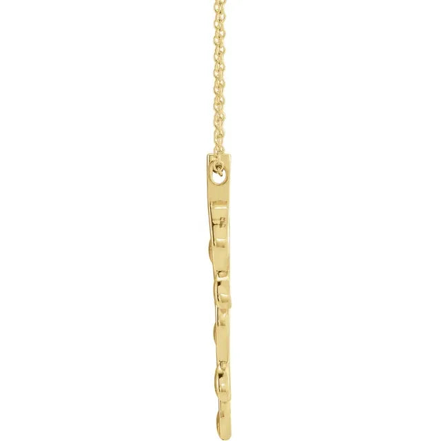 14K Yellow Vertical Wave 16-18" Necklace