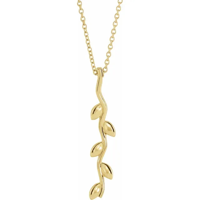 14K Yellow Vertical Wave 16-18" Necklace