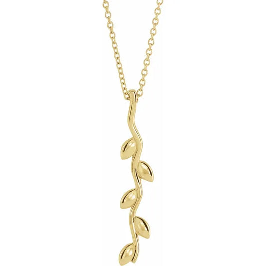 14K Yellow Vertical Wave 16-18" Necklace